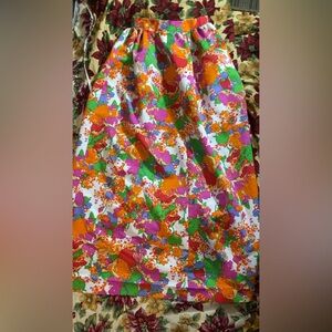 Vintage Floral Multicolor Maxi Skirt